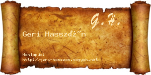 Geri Hasszán névjegykártya